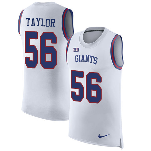 Nike New York Giants #56 Lawrence Taylor White Men’s Stitched NFL Limited Rush Tank Top Jersey