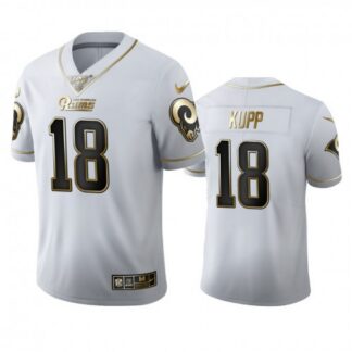 Los Angeles Rams #18 Cooper Kupp Men’s Nike White Golden Edition Vapor Limited NFL 100 Jersey
