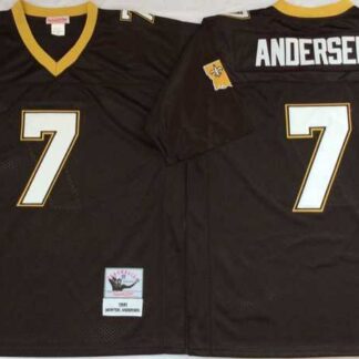 Men's New Orleans Saints #7 Morten Anderson Black Throwback Stitched Football Jersey