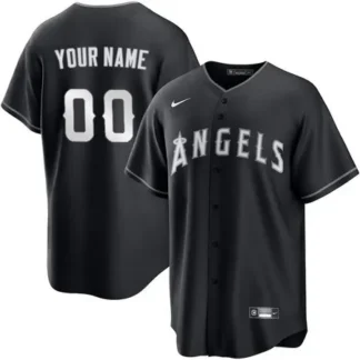 Men's Los Angeles Angels Custom Black Lights Out Replica Jersey