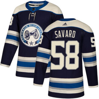 Adidas Columbus Blue Jackets #58 David Savard Navy Blue Alternate Authentic Stitched NHL Jersey