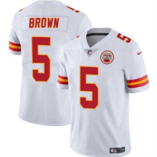 Men & Women & Youth Kansas City Chiefs #5 Hollywood Brown White Vapor Untouchable Limited Stitched Jersey