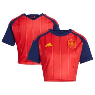 Spain National Team adidas Women’s FIFA x World Cup 2026 Home Cropped Replica Jersey – Red