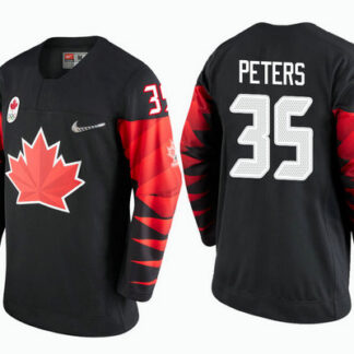 Men Canada Team #35 Justin Peters Black 2018 Winter Olympics Jersey