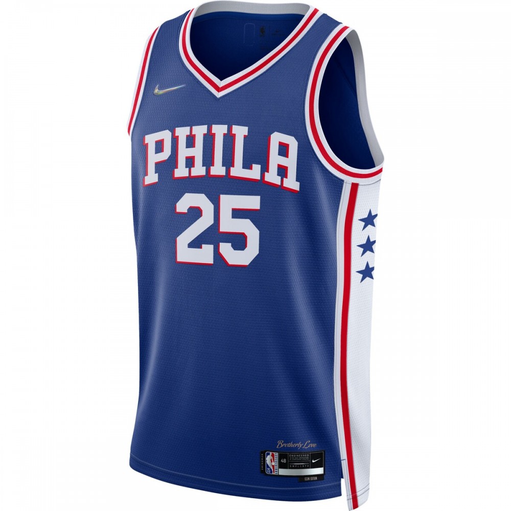Ben Simmons Philadelphia 76ers Nike 2021/22 Diamond Swingman Jersey - Icon Edition - Royal - Image 2