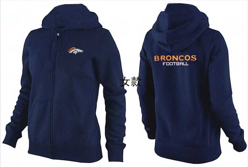 Womens Denver Broncos Team Logo 2015 Full Zip Hoodie-51