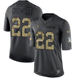 Nike Las Vegas Raiders #22 Isaiah Crowell Black Men’s Stitched NFL Limited 2016 Salute To Service Jersey