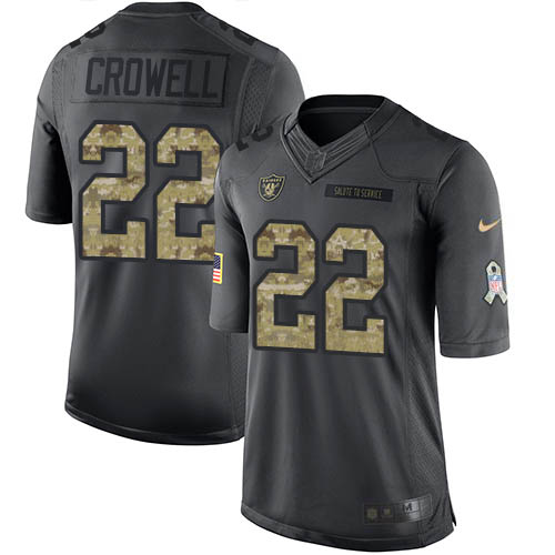 Nike Las Vegas Raiders #22 Isaiah Crowell Black Men’s Stitched NFL Limited 2016 Salute To Service Jersey