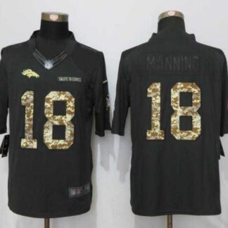 Nike Denver Broncos #18 Peyton Manning Anthracite Salute To Service Men's Stitched Limited Jersey