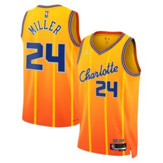 Youth Charlotte Hornets #24 Brandon Miller Gold 2025/26 City Edition Swingman Jersey