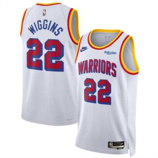 Men's Golden State Warriors #22 Andrew Wiggins White 2024-25 Classic Edition Stitched Jersey Dzhi