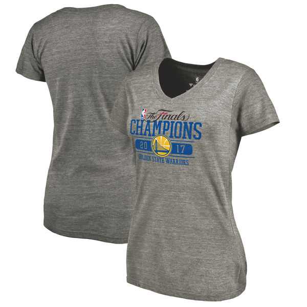 Women's Golden State Warriors 2017 NBA Champions Gray T-Shirt FengYun