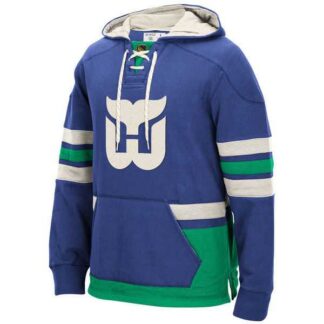 Customized Men's Hartford Whalers Any Name & Number Blue Stitched Hoodie
