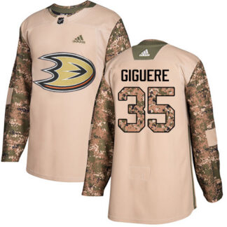 Adidas Anaheim Ducks #35 Jean-Sebastien Giguere Camo Authentic 2017 Veterans Day Stitched NHL Jersey