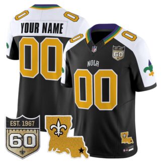 Saints 2026 New Orleans City Vapor Limited Custom Jersey Alternate - 60th Anniversary Patch - All Stitched
