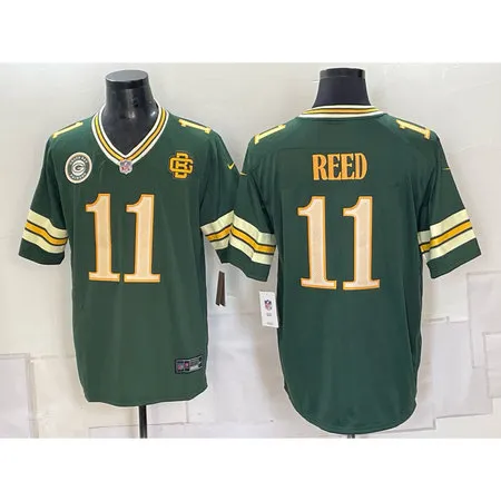 Men's Green Bay Packers #11 Jayden Reed Green With Patch 2026 Rivalries Collection Game Jersey OHK3