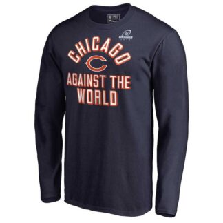 Men's Bears Navy 2018 NFL Playoffs Against The World Long Sleeve T-Shirt