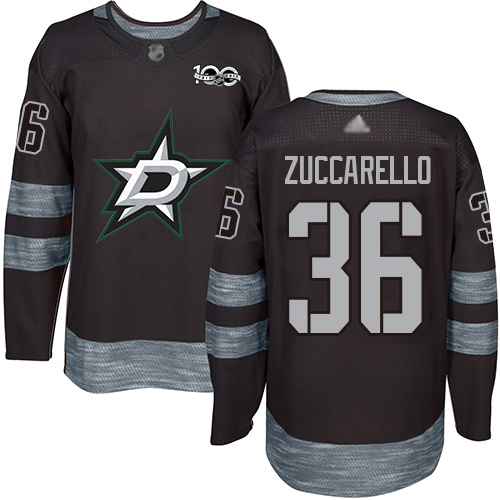 Adidas Dallas Stars #36 Mats Zuccarello Black 1917-2017 100th Anniversary Stitched NHL Jersey