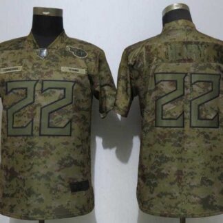 Women Nike Titans 22 Derrick Henry Camo Salute To Service Limited Jersey