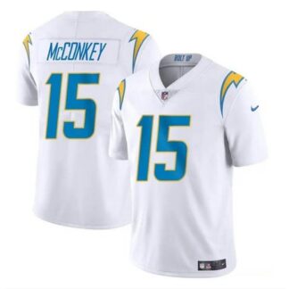 Men's Los Angeles Chargers #15 Ladd McConkey White 2024 Draft Vapor Limited Stitched Football Jersey