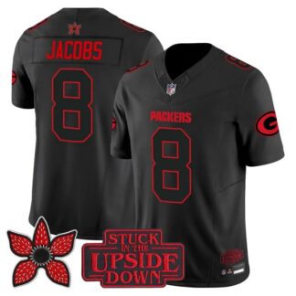 Men's & Women's & Youth Green Bay Packers #8 Josh Jacobs 'Stranger Things Edition' F.U.S.E. Vapor Limited Stitched...