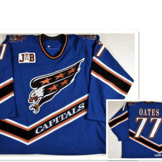 Men's Washington Capitals #77 Adam Oates 1996-97 Game Worn with Patch JB Jersey