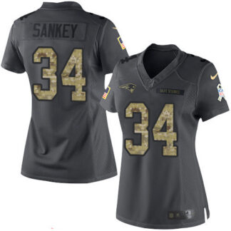 Women's New England Patriots #34 Bishop Sankey Black Anthracite 2016 Salute To Service Stitched NFL Nike Limited Je...