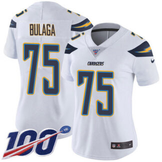 Nike Los Angeles Chargers #75 Bryan Bulaga White Women’s Stitched NFL 100th Season Vapor Untouchable Limited Jersey