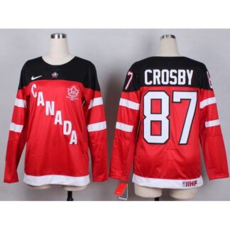 Team Canada #87 Sidney Crosby Red 100th Anniversary Women’s Stitched NHL Jersey