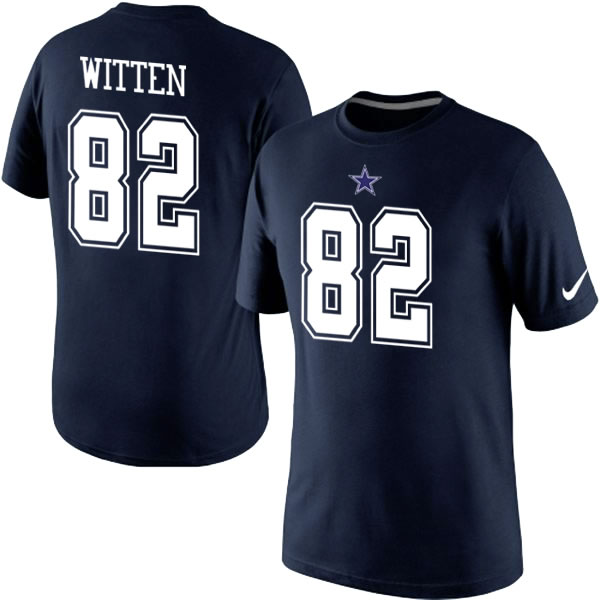 Men Nike Dallas Cowboys 82 Jason Witten Pride Name x26 Number T-Shirt Blue