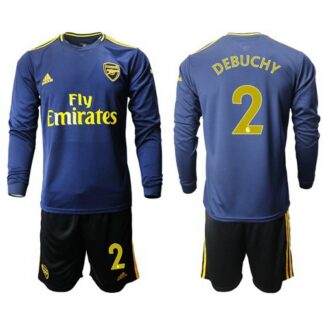 Arsenal #2 Debuchy Blue Long Sleeves Soccer Club Jersey