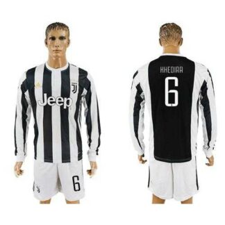 Juventus #6 Khedira Home Long Sleeves Soccer Club Jersey