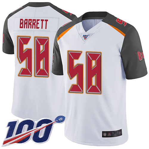 Nike Tampa Bay Buccaneers #58 Shaquil Barrett White Men’s Stitched NFL 100th Season Vapor Limited Jersey