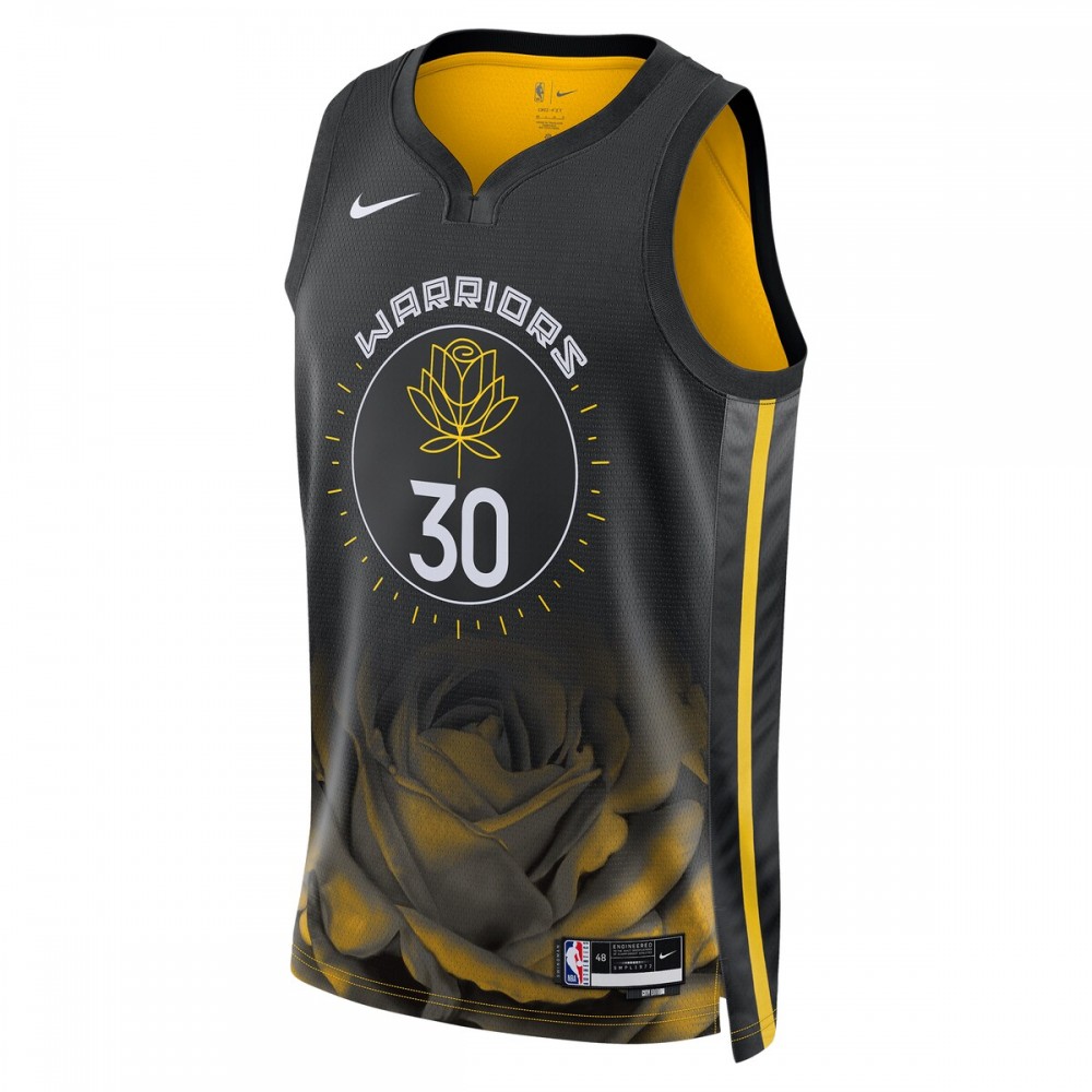 Stephen Curry Golden State Warriors Nike Unisex 2022/23 Swingman Jersey - City Edition - Black - Image 2