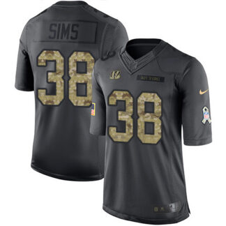 Nike Cincinnati Bengals #38 LeShaun Sims Black Youth Stitched NFL Limited 2016 Salute to Service Jersey