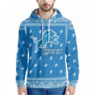 Men's Detroit Lions Blue Pullover Hoodie YK62