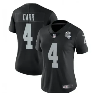 Women's Las Vegas Raiders #4 Derek Carr Black 2020 Inaugural Season Vapor Untouchable Limited Stitched Jersey(Run S...