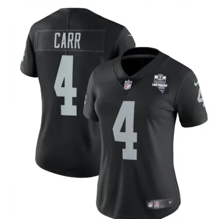 Women's Las Vegas Raiders #4 Derek Carr Black 2020 Inaugural Season Vapor Untouchable Limited Stitched Jersey(Run S...