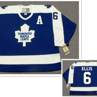 Men's Toronto Maple Leafs #6 Ron Ellis With A Patch Blue With White Throwback CCM Jersey